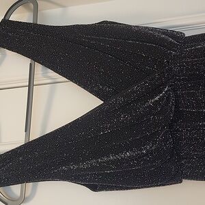 Black Sleeveless Jumpsuit Metalic